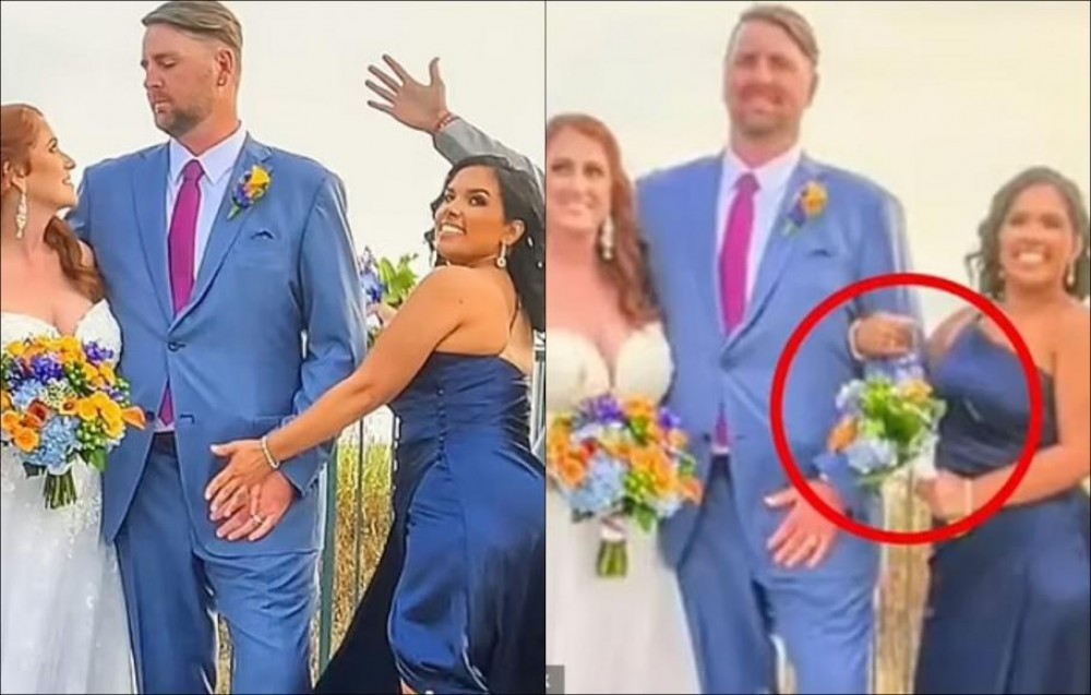 FOTO // Mii de oameni revoltați după ce au observat aceste detalii în pozele de la o nuntă: Aș divorța